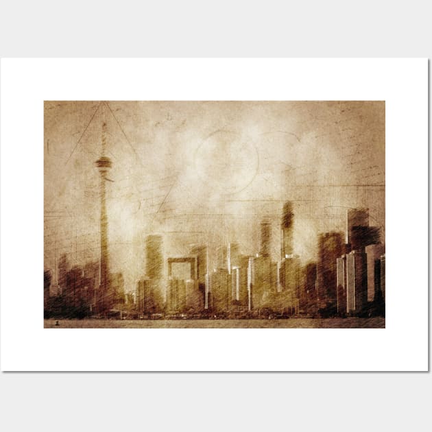 Vintage skyline of Toronto Wall Art by AlexMir